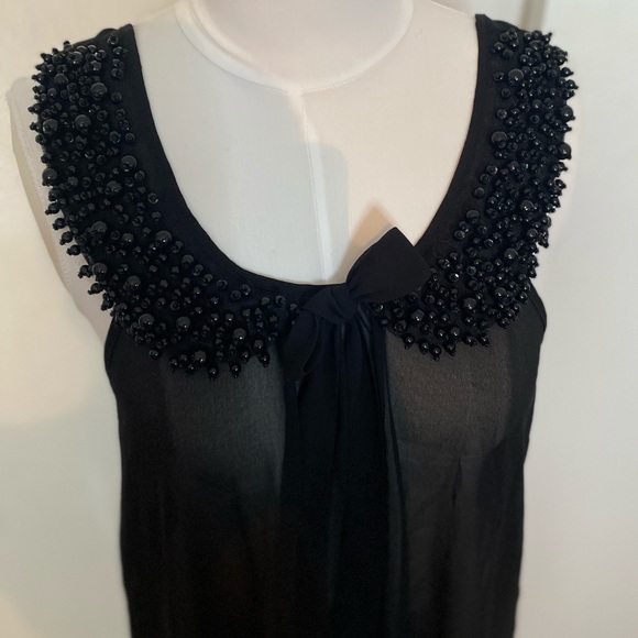 Flora Nikrooz Black Nightgown with Beaded Collar - Picture 2 of 4